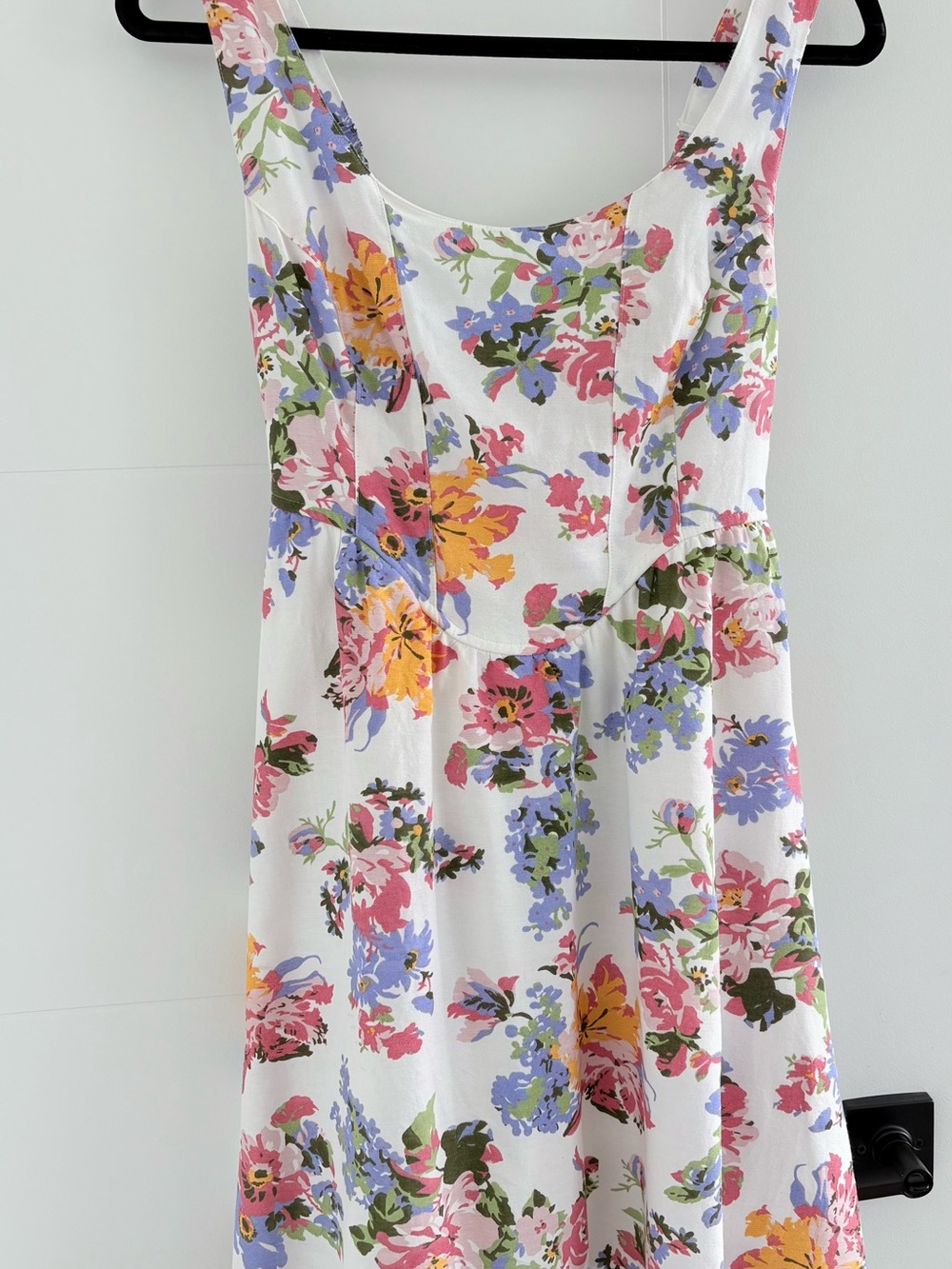 Sincerely Jules White Floral Sundress with Pink, Yellow & Blue Flowers